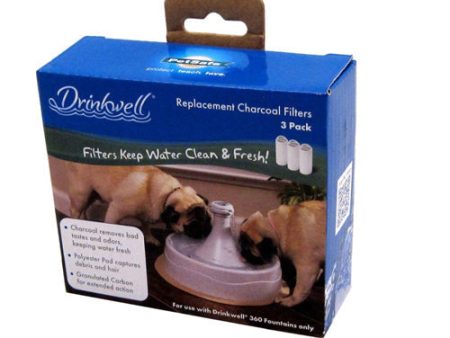 Drinkwell 360 Fountain Charcoal Filters White 1ea 3 pk For Sale