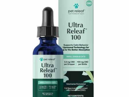 Pet Releaf Ultra Releaf 100mg Liposome CBD Oil for Small Dogs & Cats Online