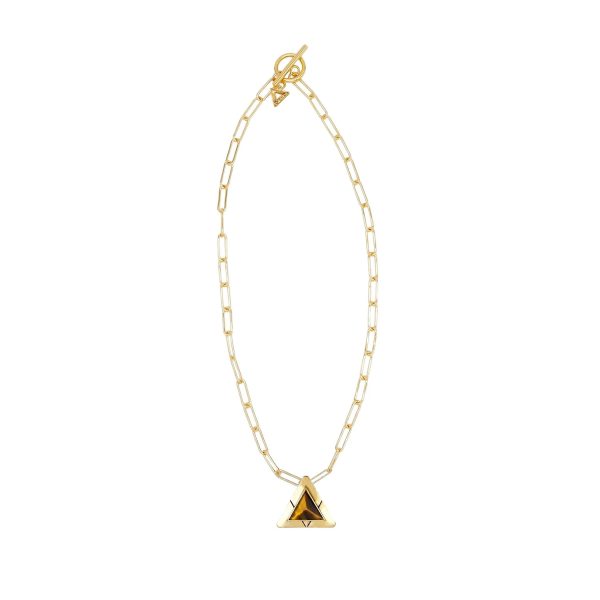 Infinity Triangle Necklace in Gold For Discount