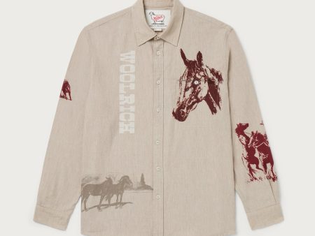 Chamois Printed Shirt | Sand Hot on Sale