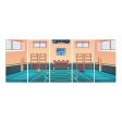 Cartoon Gymnasium I-Frame Backdrop Online now