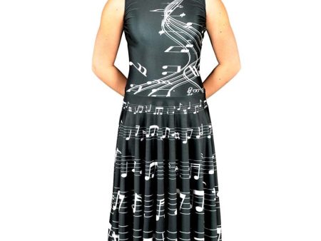 Black Sheet Music Dress Fashion