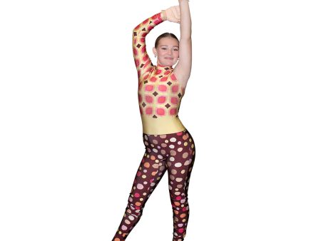 Yellow Pattern Power Unitard on Sale