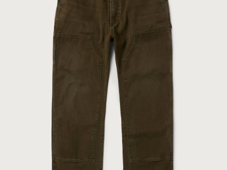 Canvas Double Knee Work Pant | Washed Moss Green Sale