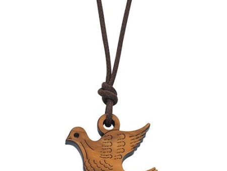 Olive Wood Engraved Dove Pendants (Style: 760-121) Supply