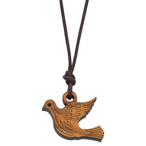 Olive Wood Engraved Dove Pendants (Style: 760-121) Supply