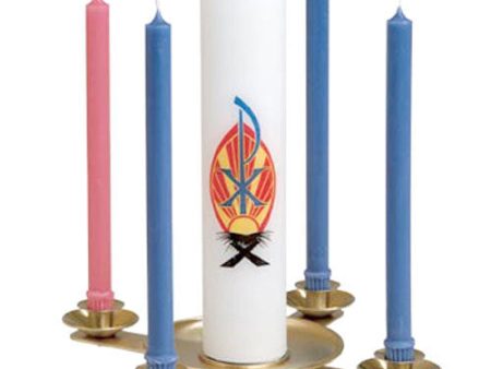 Advent Wreath Table Top Satin Brass (Style K323) on Sale