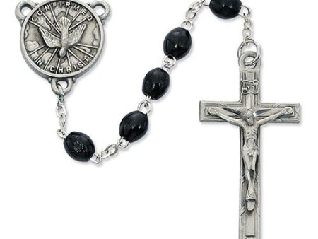 4mmX6mm  Black Wood Holy Spirit Rosary (Style: R447DF) Fashion