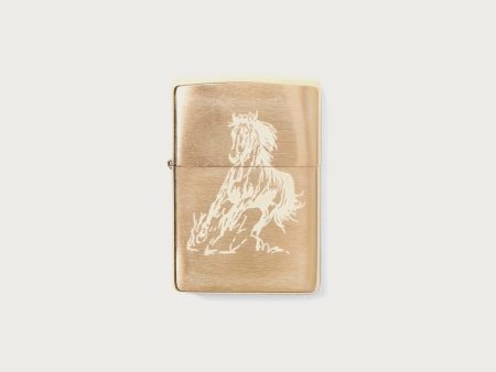 Running Horse Zippo | Gold Discount