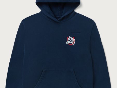 Horse Shoe Hooded Sweatshirt | Navy Online now