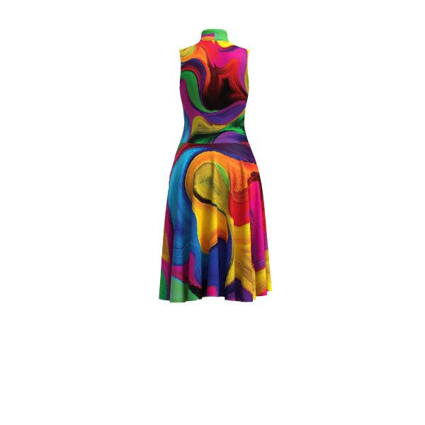 Wavy Rainbow Figure Dress For Cheap