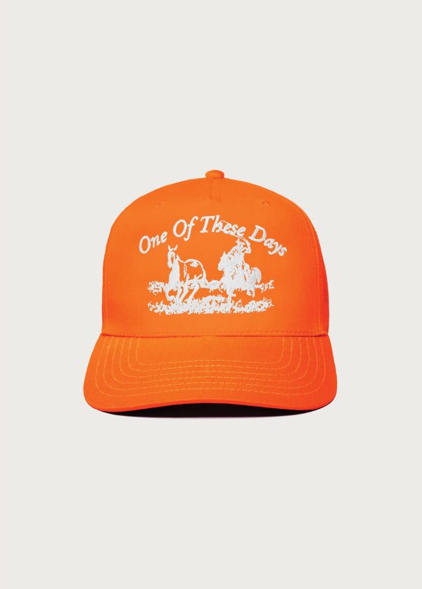 Just For A Moment 5 Panel Hat | Hunter Orange White Fashion