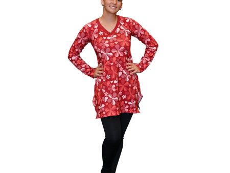 Groovy Red Flowers Dress Online