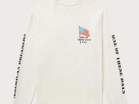 American Flag Cowboy Longsleeve Shirt | Bone Sale