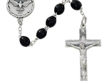 Oval Black Holy Spirit Rosary (Style: R264SF) Discount