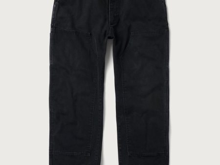 Canvas Double Knee Work Pant | Black Fashion