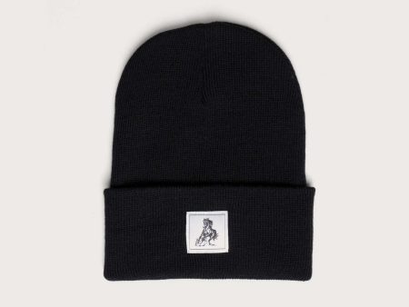 Horse Label Cuff Beanie | Black Online Hot Sale