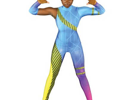 Blue Tech Unitard For Cheap