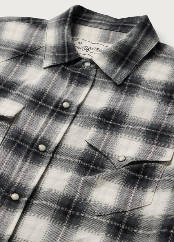 Shadow Plaid Western Shirt | Black Supply