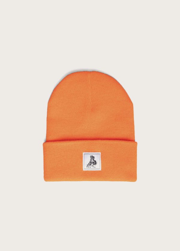 Horse Label Cuff Beanie | Hunter Orange For Sale