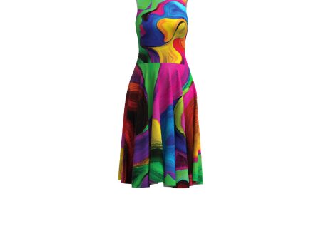 Wavy Rainbow Figure Dress For Cheap