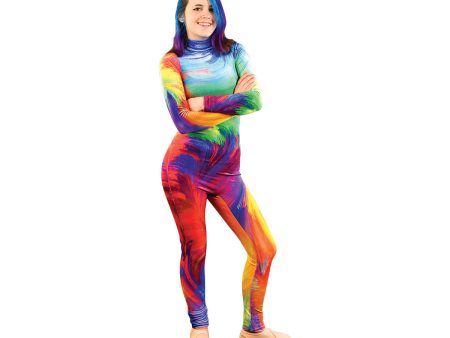 Abstract Rainbow Unitard Online Hot Sale