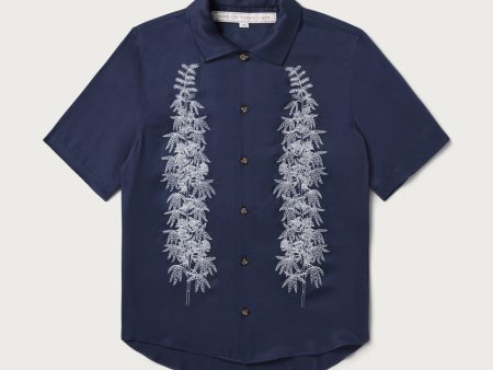 Stalks Camp Shirt | Navy For Sale