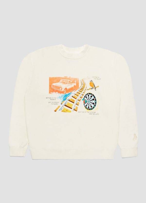 Listen To The Night Crewneck Sweatshirt | Bone Sale