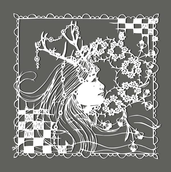 Woman with Antlers, Dark Gray Online