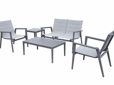 Modern Muse Aluminum Modern Coffee table and chair 5 pcs Set Hot on Sale